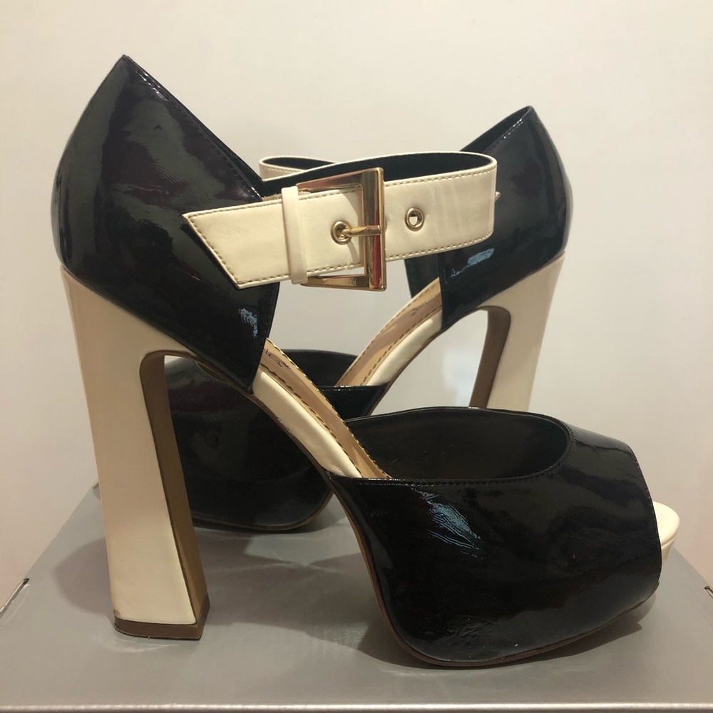 Black & White Block Heels